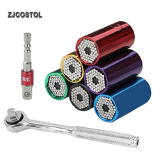 Lade das Bild in den Galerie-Viewer, 7-19mm Universal Wrench Torque Head Set Socket Sleeve Ratchet 3/8 Bushing Spanner Magic Grip Tool Multifunction Socket Wrench